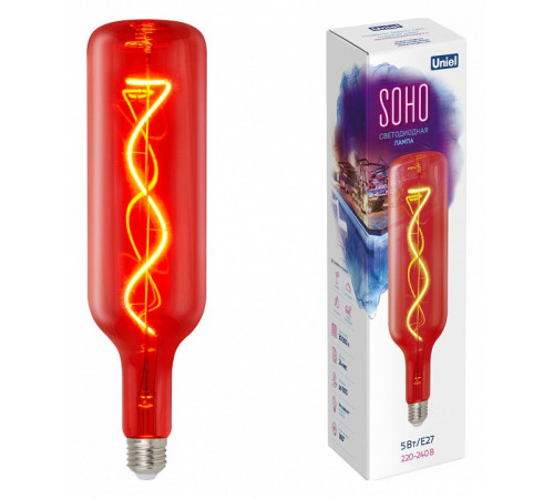 Лампа светодиодная Uniel LED-SF21-5W/SOHO/E27/CW RED GLS77RD UL-00007626 Лампа светодиодная Uniel LED-SF21-5W/SOHO/E27/CW RED GLS77RD UL-00007626