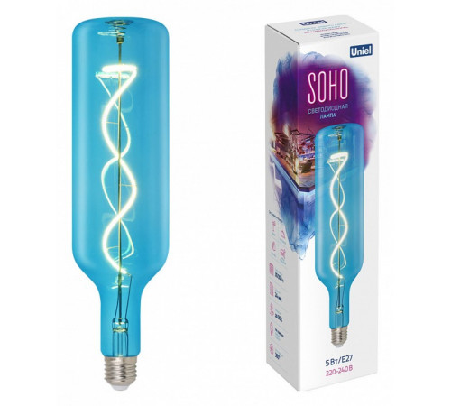 Лампа светодиодная Uniel LED-SF21-5W/SOHO/E27/CW BLUE GLS77BL UL-00007628 Лампа светодиодная Uniel LED-SF21-5W/SOHO/E27/CW BLUE GLS77BL UL-00007628