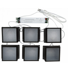 Встраиваемый светильник (комплект из 6 шт) Uniel ULP-1010 42W/4000К IP40 GRILYATO BLACK KIT06 UL-00008958