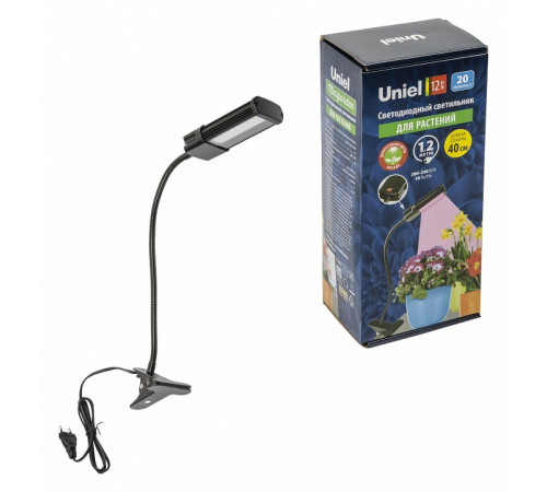 Светодиодный светильник для растений Uniel Minigarden ULT-P31-12W/SPLE/40 IP40 Black Single UL-00009250 Светодиодный светильник для растений Uniel Minigarden ULT-P31-12W/SPLE/40 IP40 Black Single UL-00009250