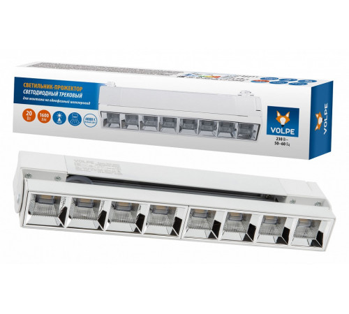 Трековый светодиодный светильник Volpe ULB-Q283 20W/4000K WHITE UL-00010125 Трековый светодиодный светильник Volpe ULB-Q283 20W/4000K WHITE UL-00010125