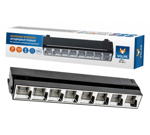 Трековый светодиодный светильник Volpe ULB-Q283 20W/4000K BLACK UL-00010126 Трековый светодиодный светильник Volpe ULB-Q283 20W/4000K BLACK UL-00010126
