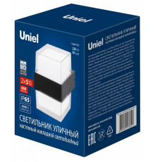Уличный настенный светильник Uniel ULU-P26B-2x5W/4000K IP65 BLACK UL-00010518