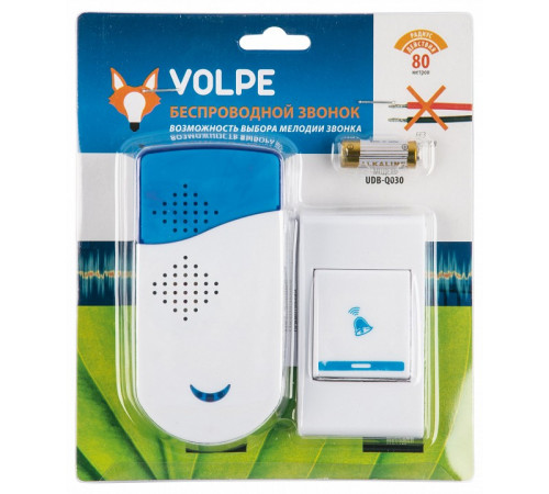 Беспроводной звонок Volpe UDB-Q030 W-R1T1-32S-100M-WH UL-00010592 Беспроводной звонок Volpe UDB-Q030 W-R1T1-32S-100M-WH UL-00010592