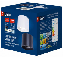 Уличный настенный светильник Uniel ULU-S56B-2x3W/3000K+4000K+6000K IP65 BLACK UL-00010855