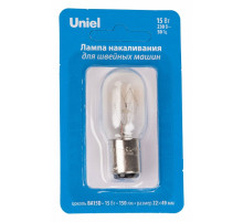 Лампа накаливания Uniel IL-F22-CL-15/BA15D UL-00010984
