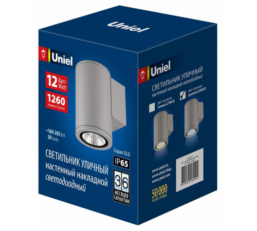 Уличный настенный светильник Uniel ULU-S21С-12W/6400K IP65 LIGHT GREY UL-00011081 Уличный настенный светильник Uniel ULU-S21С-12W/6400K IP65 LIGHT GREY UL-00011081