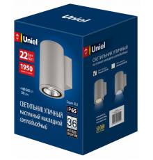 Уличный настенный светильник Uniel ULU-S21С-22W/2700K IP65 LIGHT GREY UL-00011082
