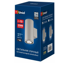 Уличный настенный светильник Uniel ULU-S22D-2x12W/2700K IP65 LIGHT GREY UL-00011084