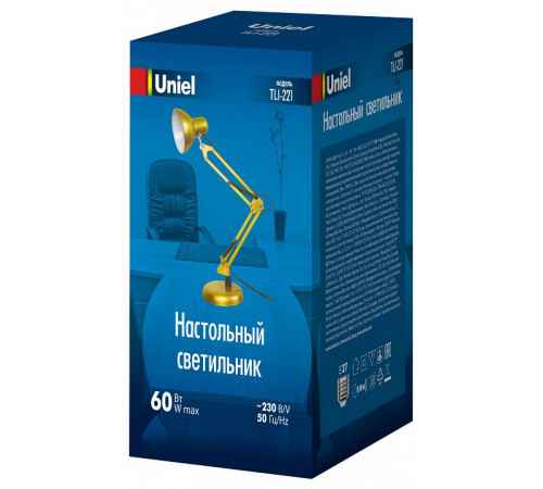 Настольная лампа Uniel TLI-221 GOLD E27 UL-00011103 Настольная лампа Uniel TLI-221 GOLD E27 UL-00011103