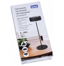 Настольная лампа с аккумулятором Uniel ULM-D950 3W/3000-6500K/DIM IP54 BLACK UL-00011377