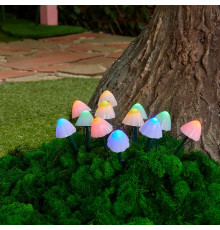 Садовый светильник на солнечной батарее Uniel USL-S-830/PM020 MULTICOLOR MUSHROOMS SET12 UL-00011676