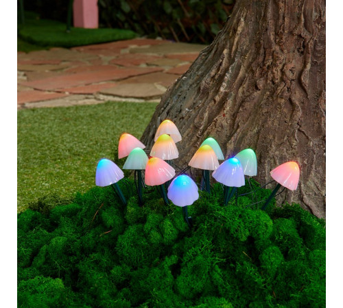 Садовый светильник на солнечной батарее Uniel USL-S-830/PM020 MULTICOLOR MUSHROOMS SET12 UL-00011676