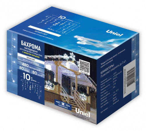 Гирлянда Бахрома Uniel Sky ULD-B10008-480/TTK WHITE IP44 UL-00012069