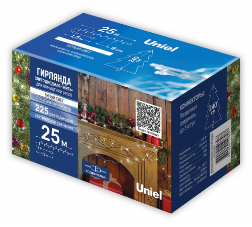 Гирлянда Нить Uniel ULD-S2500-225/STК WHITE IP20 UL-00012076 Гирлянда Нить Uniel ULD-S2500-225/STК WHITE IP20 UL-00012076