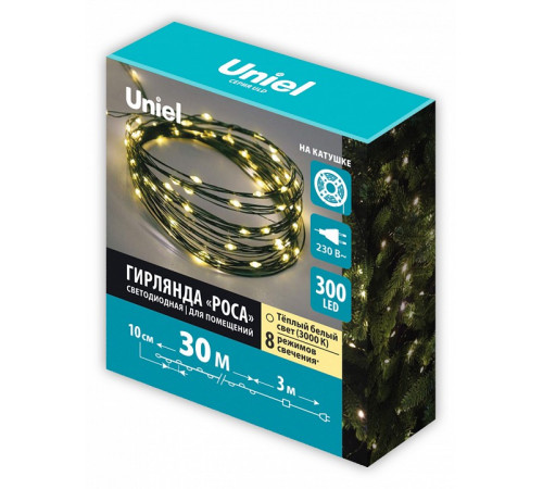 Гирлянда Роса Uniel ULD-S3000-300/DGA WARM WHITE IP20 DEW UL-00012083 Гирлянда Роса Uniel ULD-S3000-300/DGA WARM WHITE IP20 DEW UL-00012083