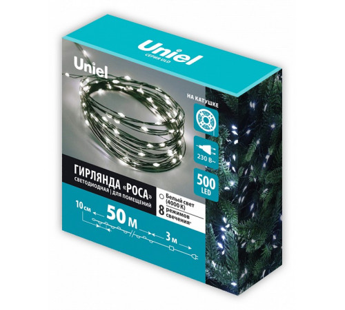 Гирлянда Роса Uniel ULD-S5000-500/DGA WHITE IP20 DEW UL-00012085