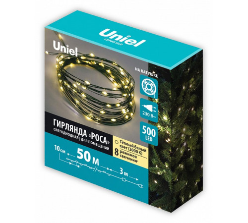 Гирлянда Роса Uniel ULD-S5000-500/DGA WARM WHITE IP20 DEW UL-00012086 Гирлянда Роса Uniel ULD-S5000-500/DGA WARM WHITE IP20 DEW UL-00012086