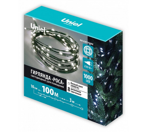 Гирлянда Роса Uniel ULD-S10000-1000/DGA WHITE IP20 DEW UL-00012088 Гирлянда Роса Uniel ULD-S10000-1000/DGA WHITE IP20 DEW UL-00012088