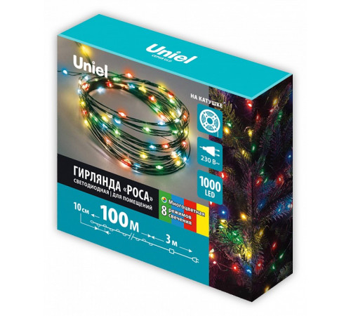 Гирлянда Роса Uniel ULD-S10000-1000/DGA MULTI IP20 DEW UL-00012090 Гирлянда Роса Uniel ULD-S10000-1000/DGA MULTI IP20 DEW UL-00012090