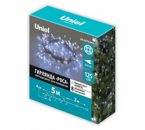 Гирлянда Роса Uniel ULD-S0500-125/DTA WHITE IP20 DEWDROP UL-00012121 Гирлянда Роса Uniel ULD-S0500-125/DTA WHITE IP20 DEWDROP UL-00012121