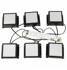 Встраиваемый светильник (6 шт.) Uniel Grilyato mini ULP-0808 42W/4000К IP40 GRILYATO OPAL BLACK KIT06 UL-00012808