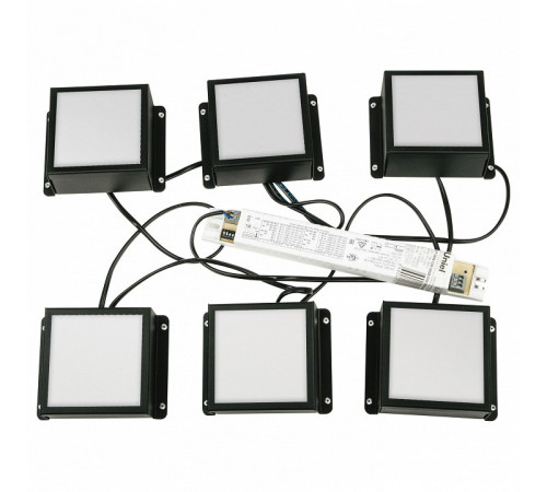 Встраиваемый светильник (6 шт.) Uniel Grilyato mini ULP-0808 42W/4000К IP40 GRILYATO OPAL BLACK KIT06 UL-00012808
