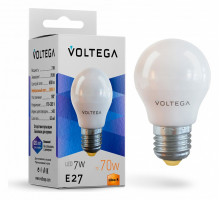 Лампа светодиодная Voltega E27 7W 2800К матовая VG2-G45E27warm7W 7052