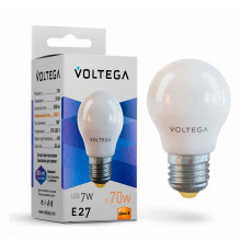 Лампа светодиодная Voltega E27 7W 2800К матовая VG2-G45E27warm7W 7052