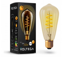 Лампа светодиодная диммируемая Voltega E27 4W 2800К прозрачная VG10-ST64GE27warm4W-FB 7077