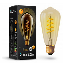 Лампа светодиодная диммируемая Voltega E27 4W 2800К прозрачная VG10-ST64GE27warm4W-FB 7077
