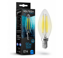 Лампа светодиодная Voltega E14 9W 4000K свеча прозрачная G10-C35E14cold9W-F 7135