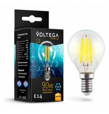 Лампа светодиодная филаментная Voltega E14 7W 2800K шар прозрачный VG10-G45E14warm9W-F 7136