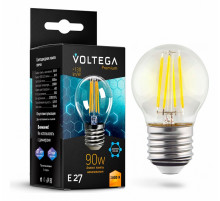 Лампа светодиодная филаментная Voltega E27 7W 2800K шар прозрачный VG10-G45E27warm9W-F 7138