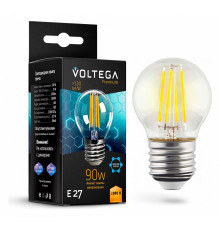 Лампа светодиодная филаментная Voltega E27 7W 2800K шар прозрачный VG10-G45E27warm9W-F 7138