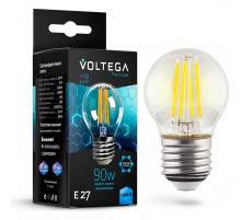 Лампа светодиодная филаментная Voltega E27 7W 4000K шар прозрачный VG10-G45E27cold9W-F 7139