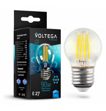 Лампа светодиодная филаментная Voltega E27 7W 4000K шар прозрачный VG10-G45E27cold9W-F 7139