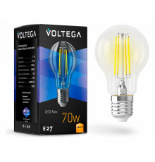 Лампа светодиодная Voltega E27 7W 2800K груша прозрачная VG10-A60E27warm7W-F 7140