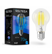 Лампа светодиодная Voltega E27 7W 4000K груша прозрачная VG10-A60E27cold7W-F 7141