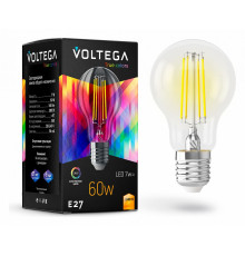 Лампа светодиодная филаментная Voltega E27 7W 2800K груша прозрачная VG10-A60E27warm7W-FHR 7154