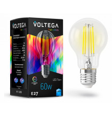 Лампа светодиодная филаментная Voltega E27 7W 4000K груша прозрачная VG10-A60E27cold7W-FHR 7155