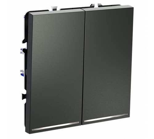 Выключатель двухклавишный с подсветкой Voltum S70 VLS020206