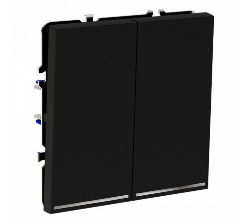 Выключатель двухклавишный с подсветкой Voltum S70 VLS020208
