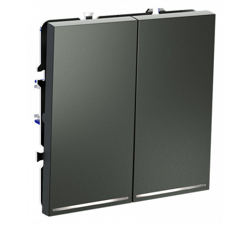 Проходной переключатель двухклавишный с подсветкой Voltum S70 VLS020406 Проходной переключатель двухклавишный с подсветкой Voltum S70 VLS020406