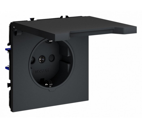 Розетка с защитными шторками и крышкой Voltum S70 VLS040307 Розетка с защитными шторками и крышкой Voltum S70 VLS040307