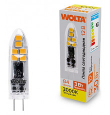 Светодиодная лампа WOLTA 3Вт 3000K G4 матовая WSTD-JC-12V3W3KG4-P
