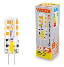 Светодиодная лампа WOLTA 3Вт 6500K G4 матовая WSTD-JC-12V3W6KG4-S