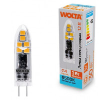 Светодиодная лампа WOLTA 3Вт 6500K G4 матовая WSTD-JC-12V3W6KG4-P