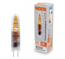 Светодиодная лампа WOLTA 3Вт 6500K G4 матовая WSTD-JC-220V3W6KG4-P