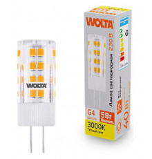 Светодиодная лампа WOLTA 5Вт 3000K G4 кукуруза матовая WSTD-JC-220V5W3KG4-C